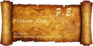 Pittner Elek névjegykártya