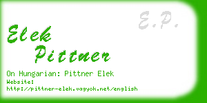 elek pittner business card